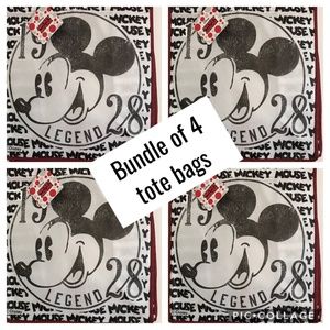 4 Bags Disney Mickey Mouse Retro Shopper Tote Bag